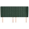 Cabecero Cama | Panel De Cabecera Con Orejas De Terciopelo Verde Oscuro 183x23x118/128cm Cfw183254