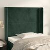 Cabecero Cama | Panel De Cabecera Con Orejas De Terciopelo Verde Oscuro 83x16x118/128 Cm Cfw631122