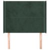 Cabecero Cama | Panel De Cabecera Con Orejas De Terciopelo Verde Oscuro 83x16x118/128 Cm Cfw631122