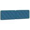 Cabecero De Cama | Panel De Cabecera | Decoración De Pared Acolchado Terciopelo Azul 180 Cm Cfw108535