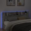 Cabecero De Cama | Panel De Cabecera Con Luz Led Gris Hormigón 220x16,5x103,5 Cm Cfw440092