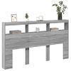 Cabecero De Cama | Panel De Cabecera Con Luz Led Gris Sonoma 180x17x102 Cm Cfw852411