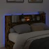 Cabecero De Cama | Panel De Cabecera Con Luz Led Roble Ahumado 160x16,5x103,5 Cm Cfw651289