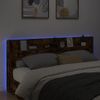 Cabecero De Cama | Panel De Cabecera Con Luz Led Roble Ahumado 220x16,5x103,5 Cm Cfw873449