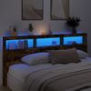 Cabecero De Cama | Panel De Cabecera Con Luz Led Roble Ahumado 220x17x102 Cm Cfw311151