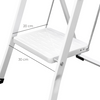 Escalera Doméstica 2 Peldaños, Acero, Peldaños Anchos, Soporta 150 Kg. Blanco, Keroppa