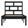 Estructura Cama Madera Maciza Individual Negro 75x190 Cm