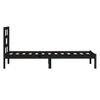 Estructura Cama Madera Maciza Individual Negro 75x190 Cm