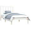 Estructura De Cama Madera Maciza De Pino Blanca 100x200 Cm