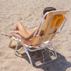 Silla Playa Plegable Reclinable 5 Posiciones Tumbona Amarilla