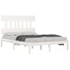 Estructura De Cama De Madera Maciza Blanca 135x190 Cm