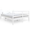 Estructura De Cama De Madera Maciza Blanca 140x190 Cm