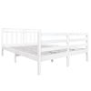 Estructura De Cama De Madera Maciza Blanca 140x190 Cm