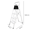 Escalera Doméstica 4 Peldaños, Acero, Peldaños Anchos, Soporta 150 Kg. Blanco, Keroppa