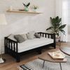 Sofá Cama Extraíble Madera Maciza De Pino Negro 2x(90x200) Cm