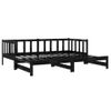 Sofá Cama Extraíble Madera Maciza De Pino Negro 2x(90x200) Cm