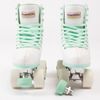 Patines 4 Ruedas Pvc Uretano Blanco Y Verde Flamingueo (talla 35 A 43)