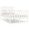 Estructura De Cama Doble Pequeña Madera Maciza Blanca 120x190cm