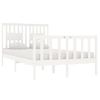 Estructura De Cama Doble Pequeña Madera Maciza Blanca 120x190cm