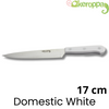 Cuchillo Verdulero Domestic White, Acero Inoxidable, Uso Doméstico, Hoja 17 Cm, Mango Ergonómico, Fabricado En España, Keroppa