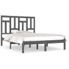 Estructura De Cama Madera Maciza Gris Super King 180x200 Cm