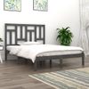 Estructura De Cama Madera Maciza Gris Super King 180x200 Cm