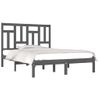 Estructura De Cama Madera Maciza Gris Super King 180x200 Cm