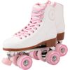 Patines 4 Ruedas Pvc Uretano Blanco Y Rosa Flamingueo (talla 35 A 42)