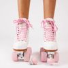 Patines 4 Ruedas Pvc Uretano Blanco Y Rosa Flamingueo (talla 35 A 42)