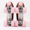 Patines 4 Ruedas Pvc Uretano Blanco Y Rosa Flamingueo (talla 35 A 42)