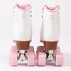 Patines 4 Ruedas Pvc Uretano Blanco Y Rosa Flamingueo (talla 35 A 42)