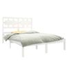 Estructura De Cama Doble Pequeña Madera Maciza Blanca 120x190cm