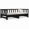 Sofá Cama Extraíble Madera Maciza De Pino Negro 2x(80x200) Cm