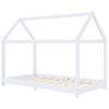 Estructura De Cama Infantil Madera Maciza Pino Blanco 70x140 Cm