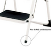 Escalera Doméstica 3 Peldaños, Acero, Peldaños Anchos Antideslizantes, Soporta 150 Kg. Blanco, Keroppa