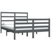 Estructura De Cama Madera Maciza De Pino Doble Gris 135x190cm