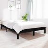 Estructura De Cama Madera Maciza De Pino Negro 140x200 Cm