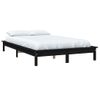 Estructura De Cama Madera Maciza De Pino Negro 140x200 Cm