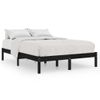 Estructura De Cama Madera Maciza De Pino Negro 120x200 Cm