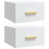 Mesitas De Noche De Pared 2 Uds Blanco Brillo 35x35x20 Cm