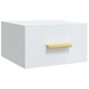 Mesitas De Noche De Pared 2 Uds Blanco Brillo 35x35x20 Cm