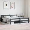 Estructura De Cama Madera Maciza Pino Gris Oscuro 180x200 Cm