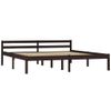 Estructura De Cama Madera Maciza Pino Marrón Oscuro 180x200 Cm