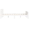 Estructura De Cama De Madera Maciza Blanca 135x190 Cm