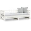 Sofá Cama Extraíble Madera Maciza De Pino Blanco 2x(80x200) Cm