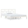 Estructura Cama Doble Pequeña Madera Maciza Blanco 120x190 Cm