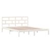 Estructura Cama Doble Pequeña Madera Maciza Blanco 120x190 Cm