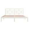 Estructura Cama Doble Pequeña Madera Maciza Blanco 120x190 Cm