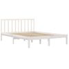 Estructura De Cama Madera Maciza Pino Blanco 120x190 Cm