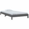 Cama Apilable De Madera Pino Maciza Gris 75x190 Cm